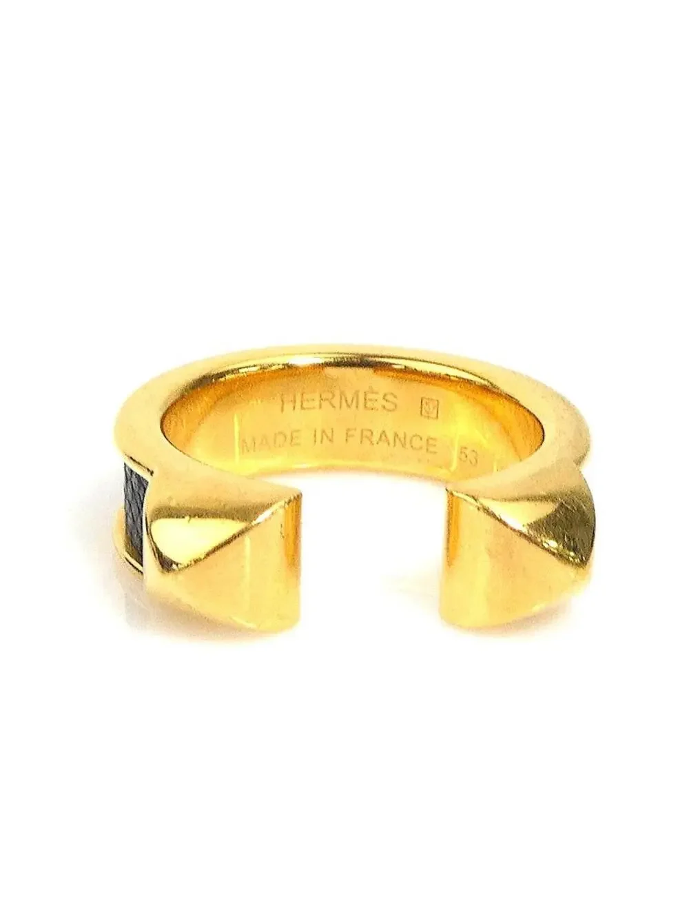 Auth Hermes Athena Double Stud Ring #293897H29B